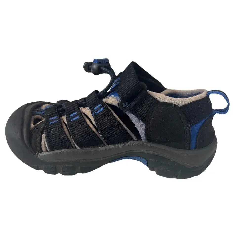 Keen Newport H2 Youth Size 9 Black Blue Hiking Waterproof Strap Water Sandals